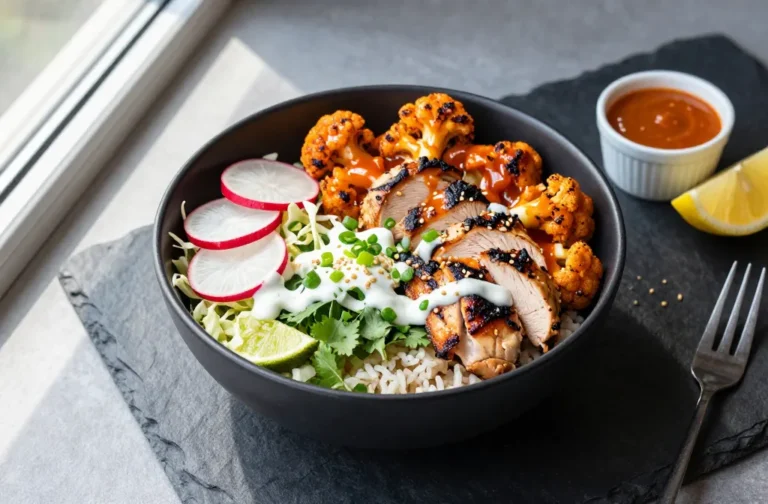 Buffalo Cauliflower & Grilled Chicken Bowl That Slaps