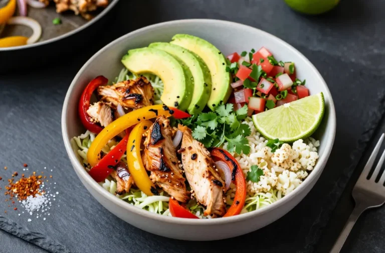 Crave-Worthy Light Chicken Fajita Bowl (No Tortilla)