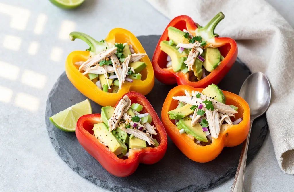 Avocado Chicken Salad Stuffed Peppers You’Ll Crave