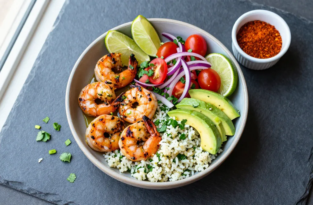 Cilantro Lime Shrimp Cauliflower Rice Bowls in 30 Minutes
