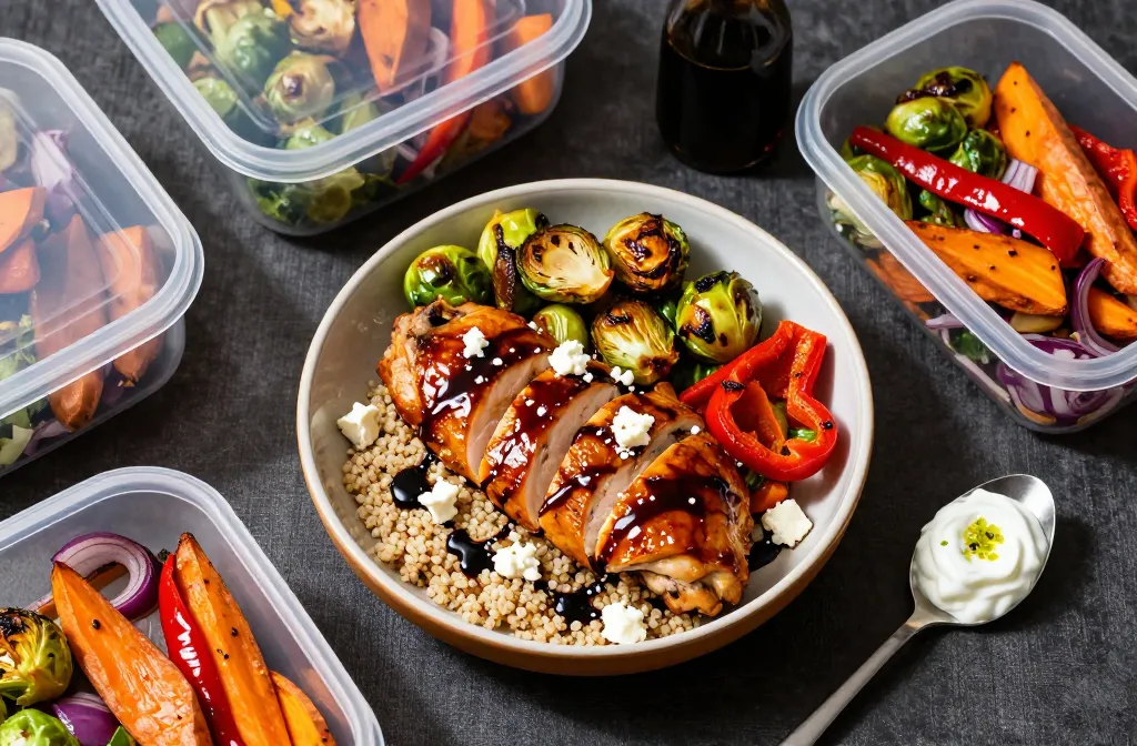 Balsamic Chicken & Roasted Veggie Bowls Meal Prep Magic