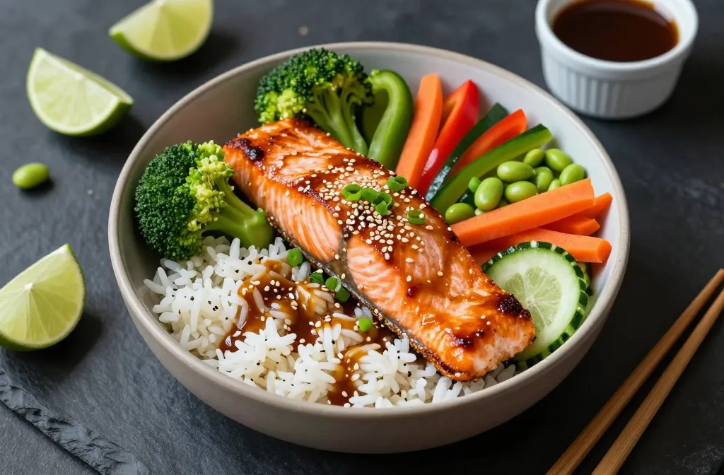 Sesame Ginger Salmon & Veggie Bowls That Slap