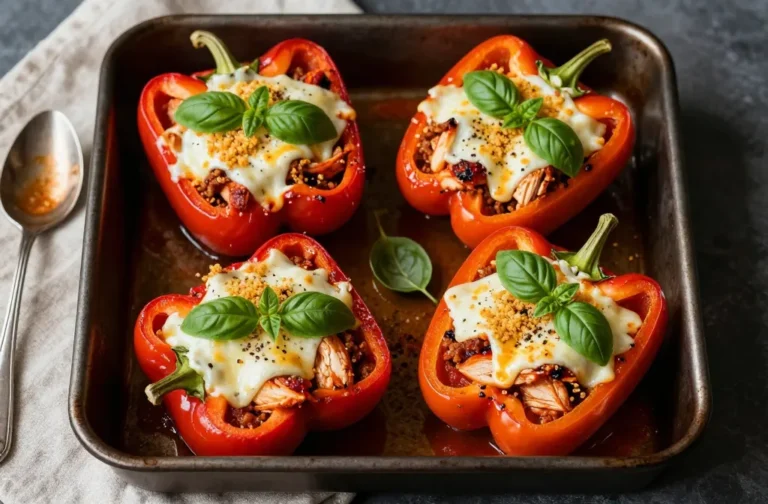 Light Chicken Parmesan Stuffed Peppers That Slap