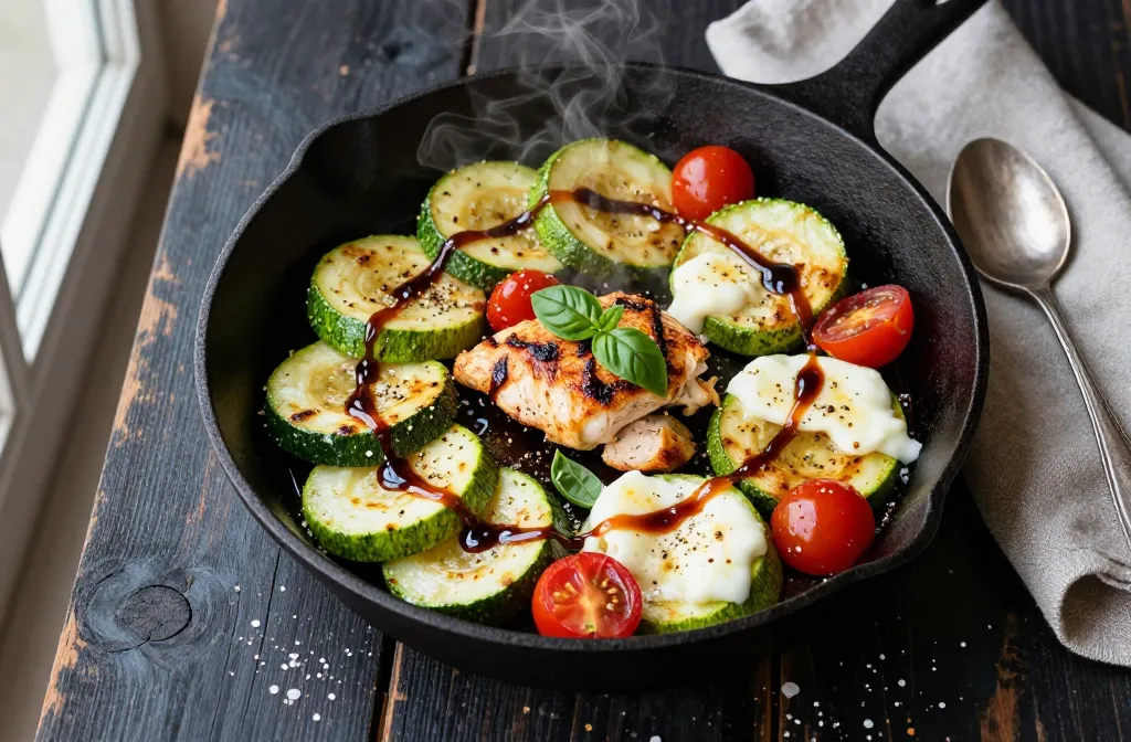 Chicken Caprese Zucchini Skillet in 30 Minutes Flat