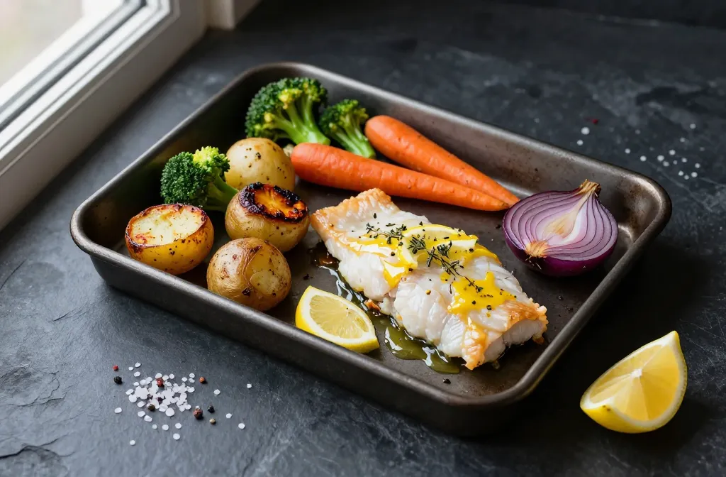 Lemon Garlic Cod & Roasted Veggies Weeknight Upgrade