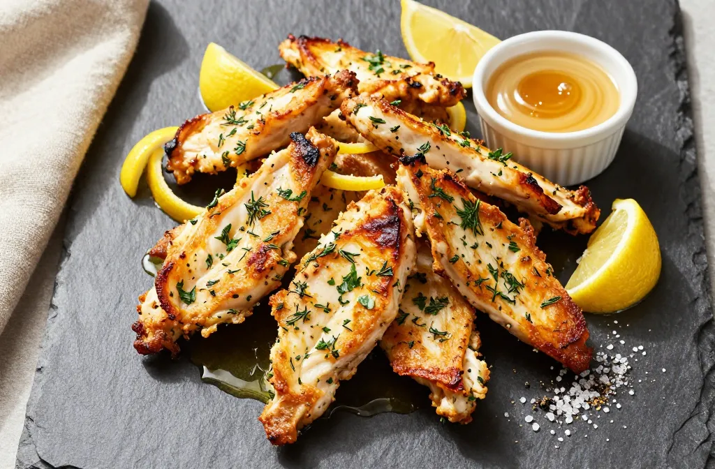 Crispy Juicy Baked Lemon Herb Chicken Tenders Tonight