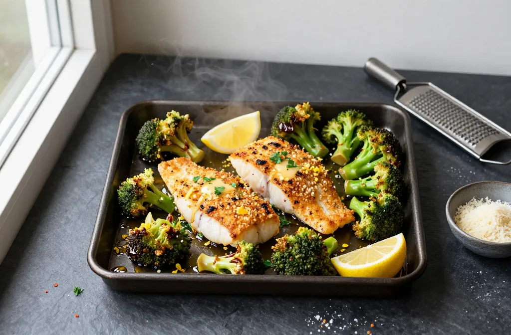 Garlic Parmesan Tilapia & Broccoli in 20 Minutes Flat