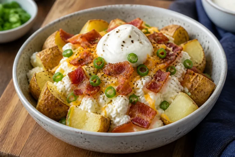 Cottage Cheese Loaded Baked Potato Bowl – A Cozy, Protein-Packed Comfort Meal