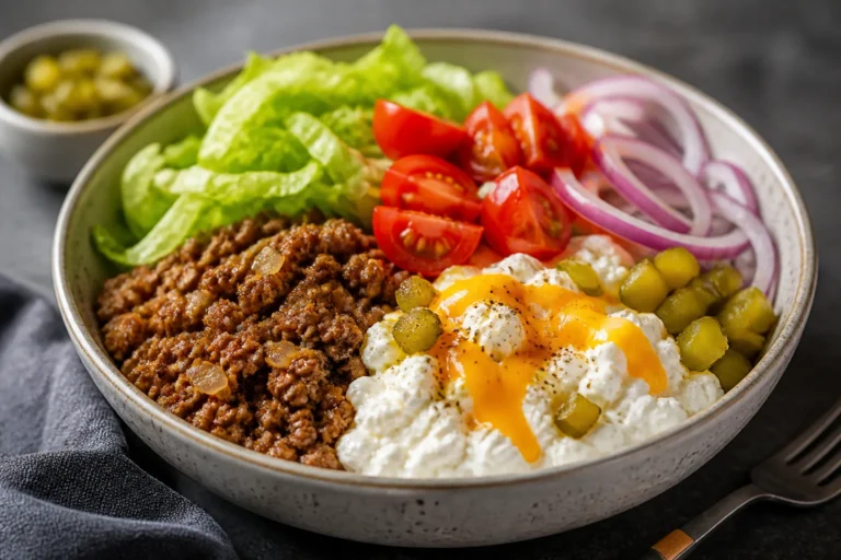 Cottage Cheese Cheeseburger Bowl – A Fresh, High-Protein Twist on a Classic
