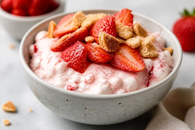 Strawberry Cottage Cheese Cheesecake Bowl – A Creamy, Fresh, No-Bake Treat