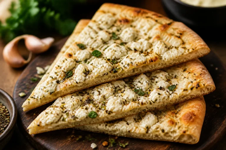Cottage Cheese Garlic Herb Flatbread – Soft, Savory, and Easy