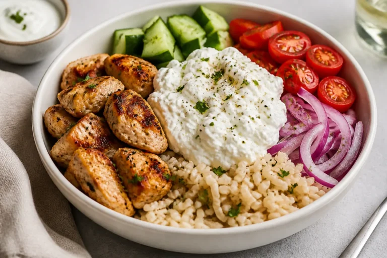 Cottage Cheese Greek Chicken Bowl – Fresh, Protein-Packed, and Easy