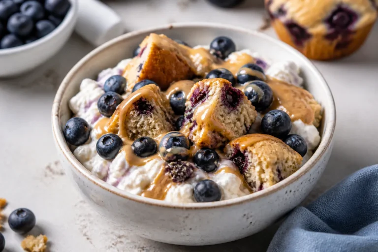 Cottage Cheese Blueberry Muffin Protein Bowl – A Creamy, High-Protein Breakfast