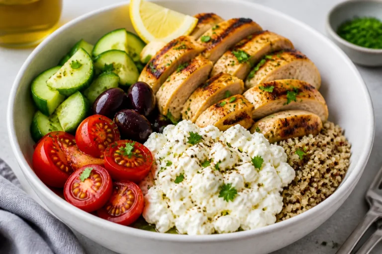Cottage Cheese Greek Chicken Bowls – Fresh, Protein-Packed, and Easy