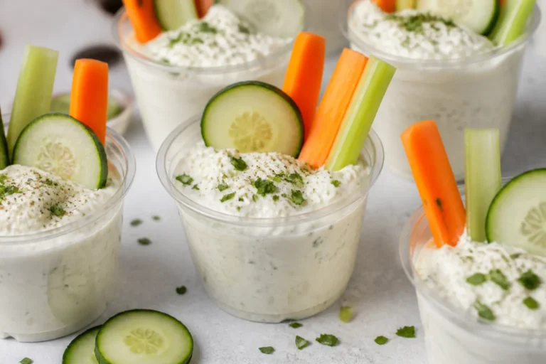 High Protein Cottage Cheese Ranch Dip Cups – Easy, Fresh, and Great for Snacking