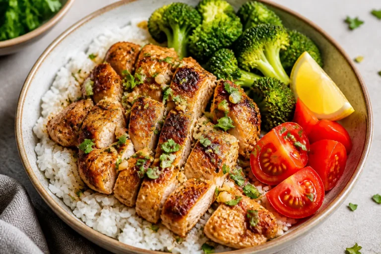High Protein Garlic Chicken Rice Bowls – A Simple, Satisfying Meal