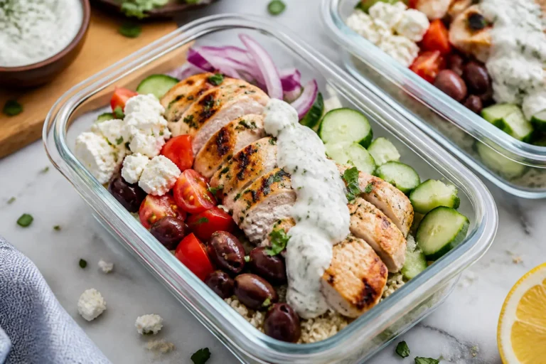 Skinny Greek Chicken Meal Prep Bowls – Fresh, Light, and Ready for the Week