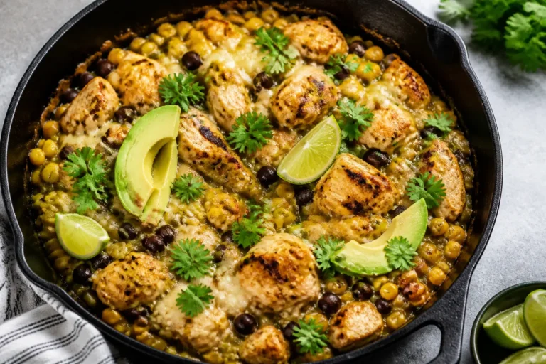 High Protein Salsa Verde Chicken Skillet – Fast, Flavorful, and Satisfying