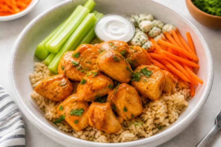 Low Fat Buffalo Chicken Rice Bowls – A Lighter Take on a Spicy Favorite