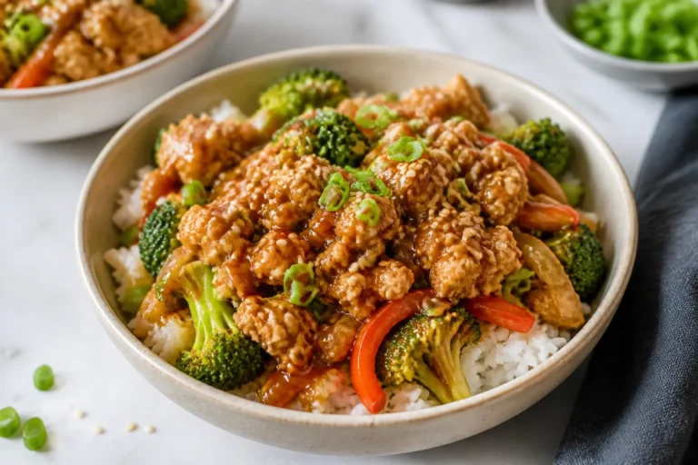 Lean Ground Chicken Teriyaki Bowls – Simple, Flavor-Packed Weeknight Dinner